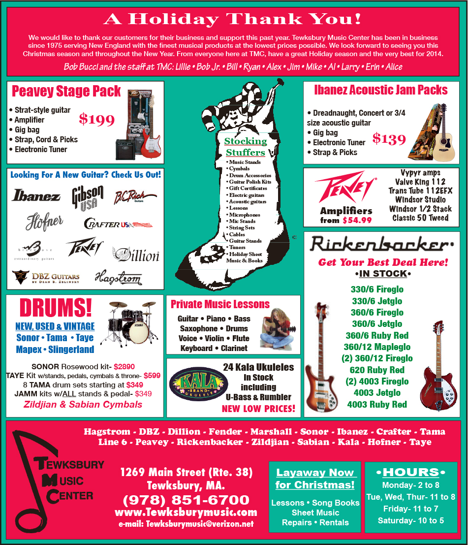 Tewksbury Music Monthly Specials